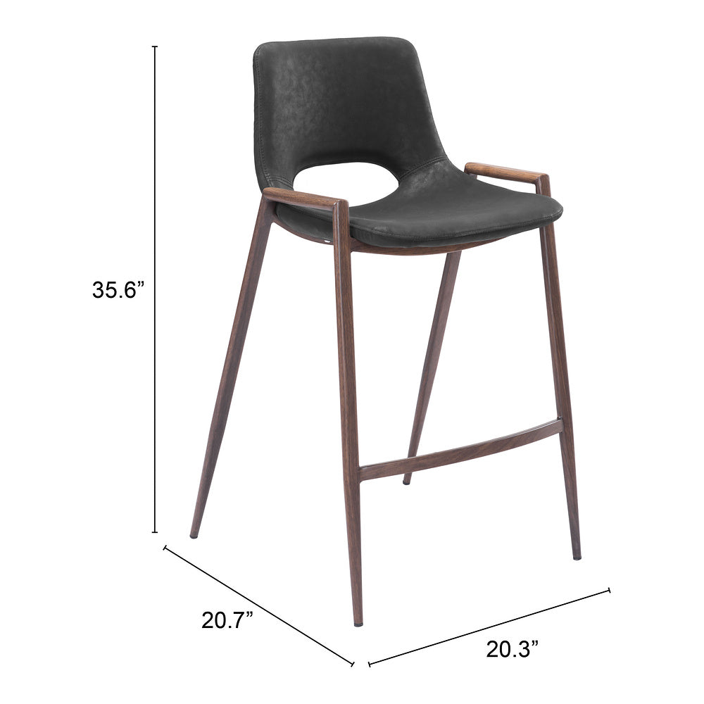Banco Mostrador para Barra de Hotel - ZUO DESI 52x53 101691 - Varios Colores - Asiento y Respaldo Tapizados en Piel Sintética
