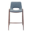 Banco Mostrador para Barra de Hotel - ZUO DESI 52x53 101692 - Varios Colores - Asiento y Respaldo Tapizados en Piel Sintética