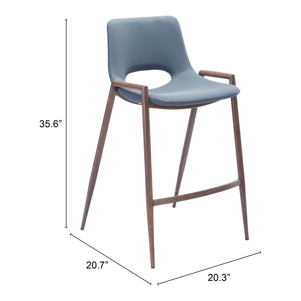 Banco Mostrador para Barra de Hotel - ZUO DESI 52x53 101692 - Varios Colores - Asiento y Respaldo Tapizados en Piel Sintética