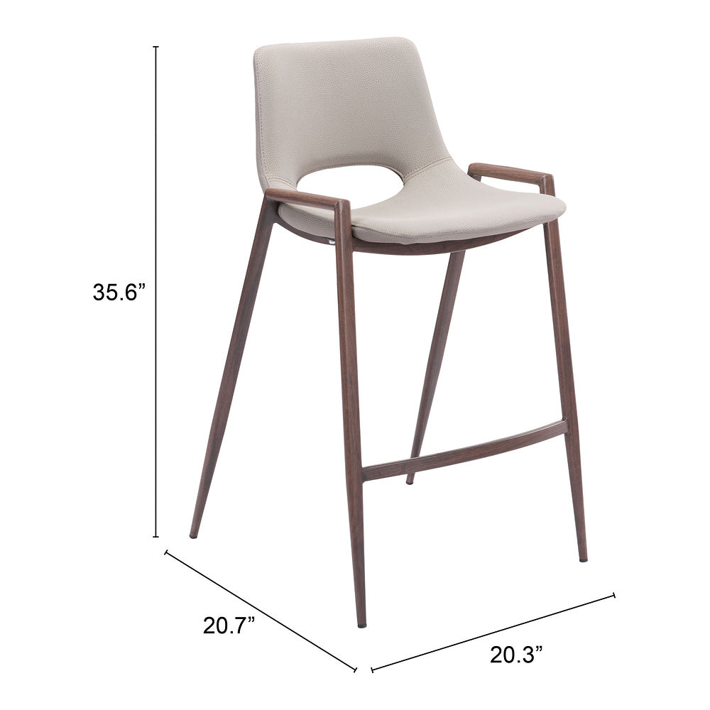 Banco Mostrador para Barra de Hotel - ZUO DESI 52x53 101693 - Varios Colores - Asiento y Respaldo Tapizados en Piel Sintética