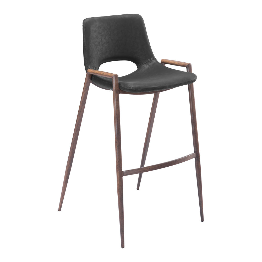Banco Alto para Comedor de Empresa - ZUO DESI 53x55 101697 - Varios Colores - Asiento y Respaldo Tapizados en Piel Sintética