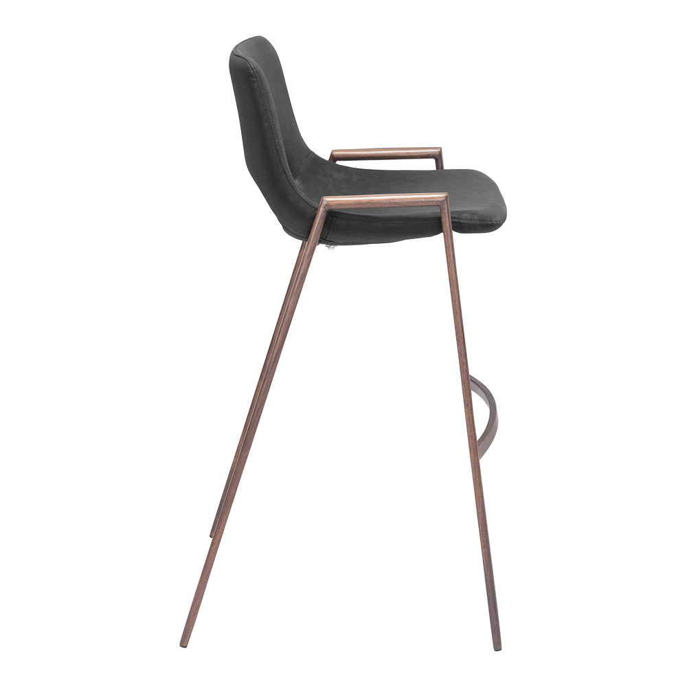 Banco Alto para Comedor de Empresa - ZUO DESI 53x55 101697 - Varios Colores - Asiento y Respaldo Tapizados en Piel Sintética