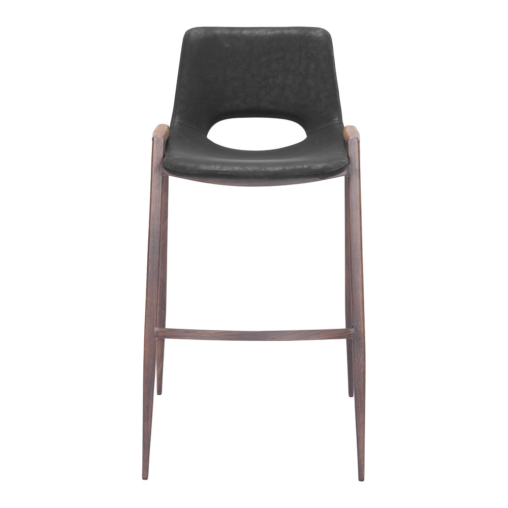 Banco Alto para Comedor de Empresa - ZUO DESI 53x55 101697 - Varios Colores - Asiento y Respaldo Tapizados en Piel Sintética