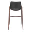 Banco Alto para Comedor de Empresa - ZUO DESI 53x55 101697 - Varios Colores - Asiento y Respaldo Tapizados en Piel Sintética