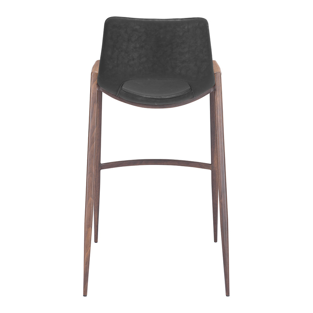 Banco Alto para Comedor de Empresa - ZUO DESI 53x55 101697 - Varios Colores - Asiento y Respaldo Tapizados en Piel Sintética