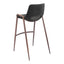 Banco Alto para Comedor de Empresa - ZUO DESI 53x55 101697 - Varios Colores - Asiento y Respaldo Tapizados en Piel Sintética