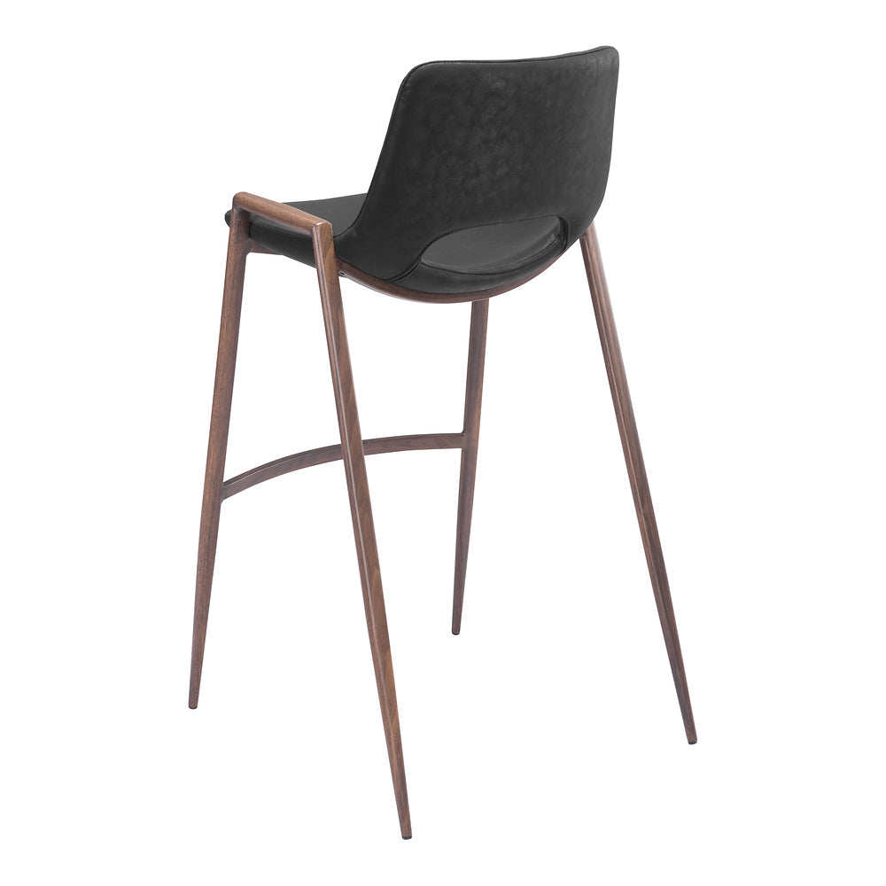 Banco Alto para Comedor de Empresa - ZUO DESI 53x55 101697 - Varios Colores - Asiento y Respaldo Tapizados en Piel Sintética
