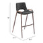 Banco Alto para Comedor de Empresa - ZUO DESI 53x55 101697 - Varios Colores - Asiento y Respaldo Tapizados en Piel Sintética