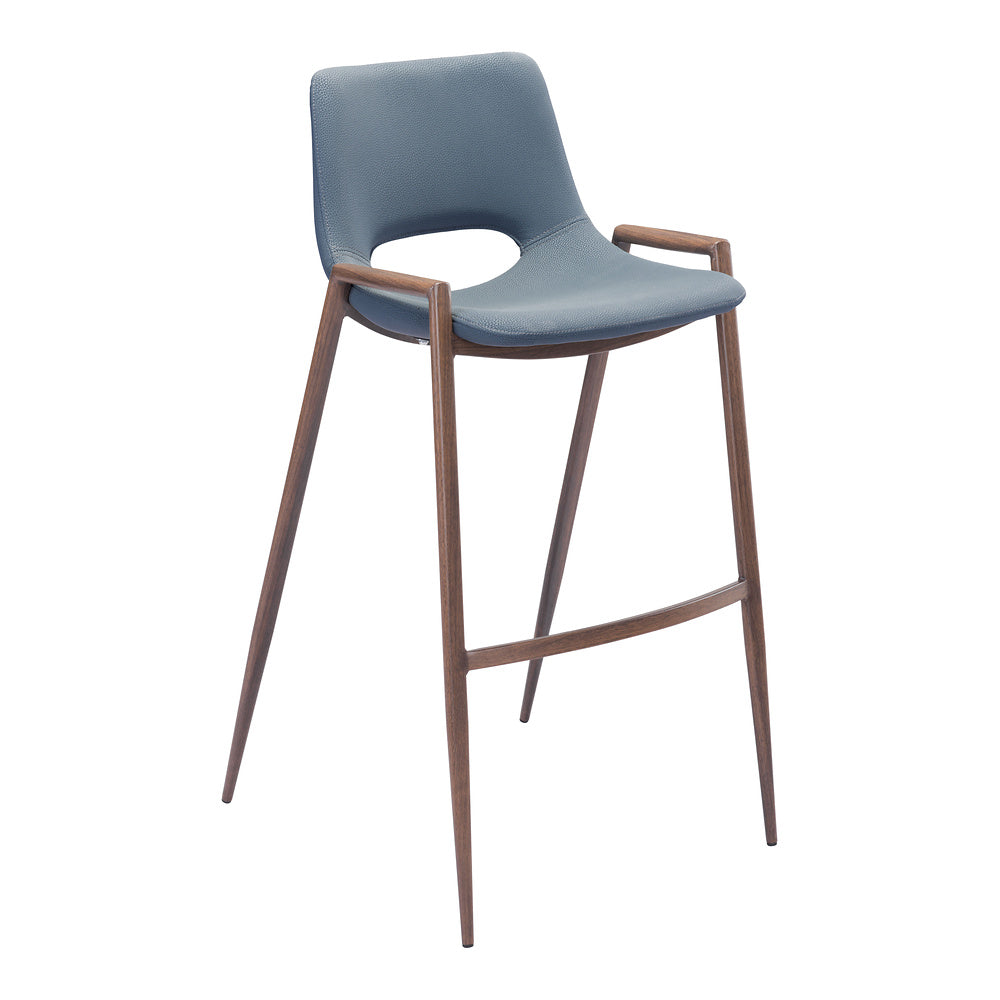 Banco Alto para Comedor de Empresa - ZUO DESI 53x55 101698 - Varios Colores - Asiento y Respaldo Tapizados en Piel Sintética