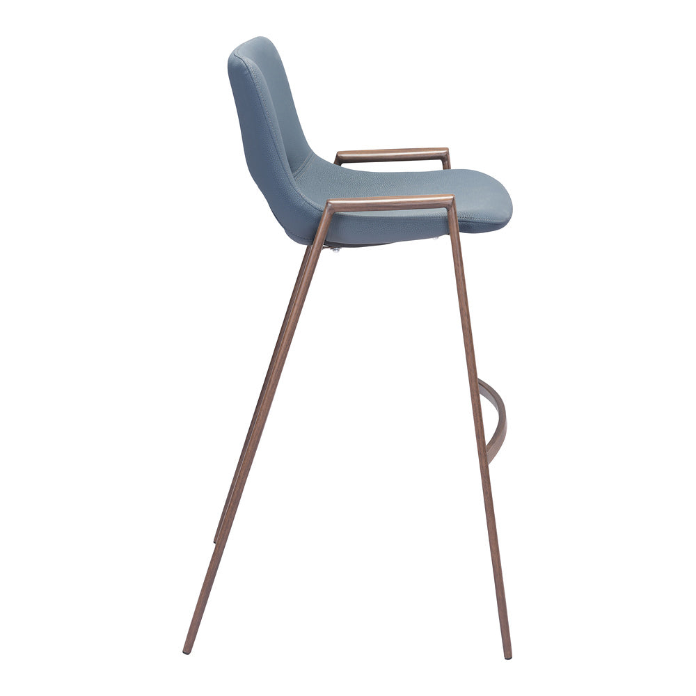 Banco Alto para Comedor de Empresa - ZUO DESI 53x55 101698 - Varios Colores - Asiento y Respaldo Tapizados en Piel Sintética