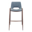 Banco Alto para Comedor de Empresa - ZUO DESI 53x55 101698 - Varios Colores - Asiento y Respaldo Tapizados en Piel Sintética