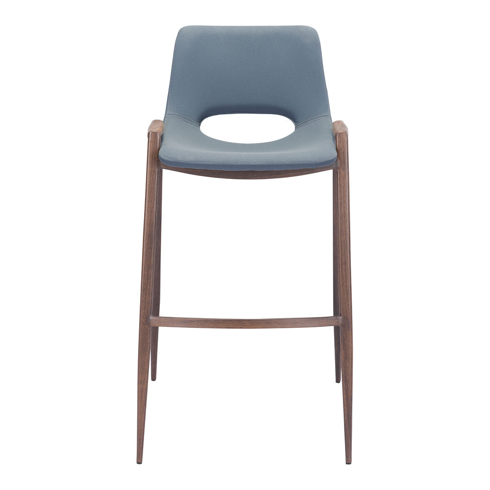 Banco Alto para Comedor de Empresa - ZUO DESI 53x55 101698 - Varios Colores - Asiento y Respaldo Tapizados en Piel Sintética