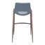 Banco Alto para Comedor de Empresa - ZUO DESI 53x55 101698 - Varios Colores - Asiento y Respaldo Tapizados en Piel Sintética