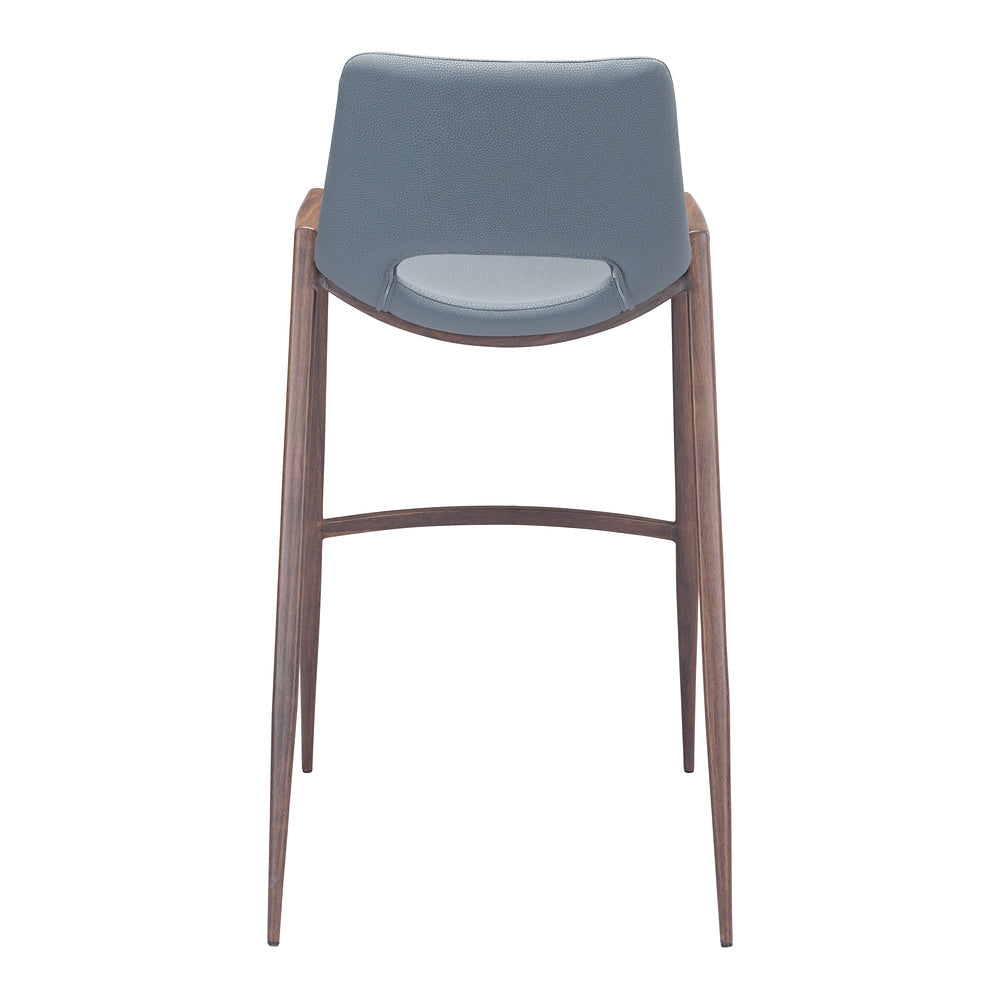 Banco Alto para Comedor de Empresa - ZUO DESI 53x55 101698 - Varios Colores - Asiento y Respaldo Tapizados en Piel Sintética