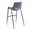 Banco Alto para Comedor de Empresa - ZUO DESI 53x55 101698 - Varios Colores - Asiento y Respaldo Tapizados en Piel Sintética