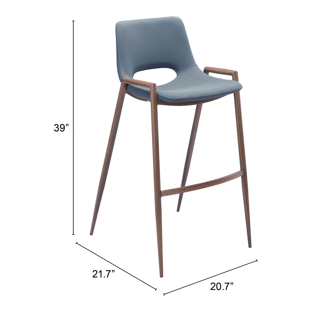 Banco Alto para Comedor de Empresa - ZUO DESI 53x55 101698 - Varios Colores - Asiento y Respaldo Tapizados en Piel Sintética