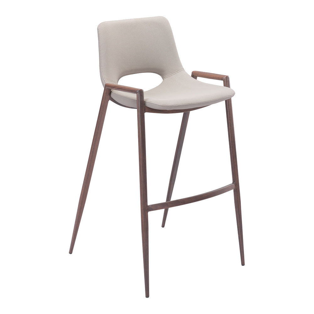Banco Alto para Comedor de Empresa - ZUO DESI 53x55 101699 - Varios Colores - Asiento y Respaldo Tapizados en Piel Sintética