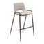 Banco Alto para Comedor de Empresa - ZUO DESI 53x55 101699 - Varios Colores - Asiento y Respaldo Tapizados en Piel Sintética