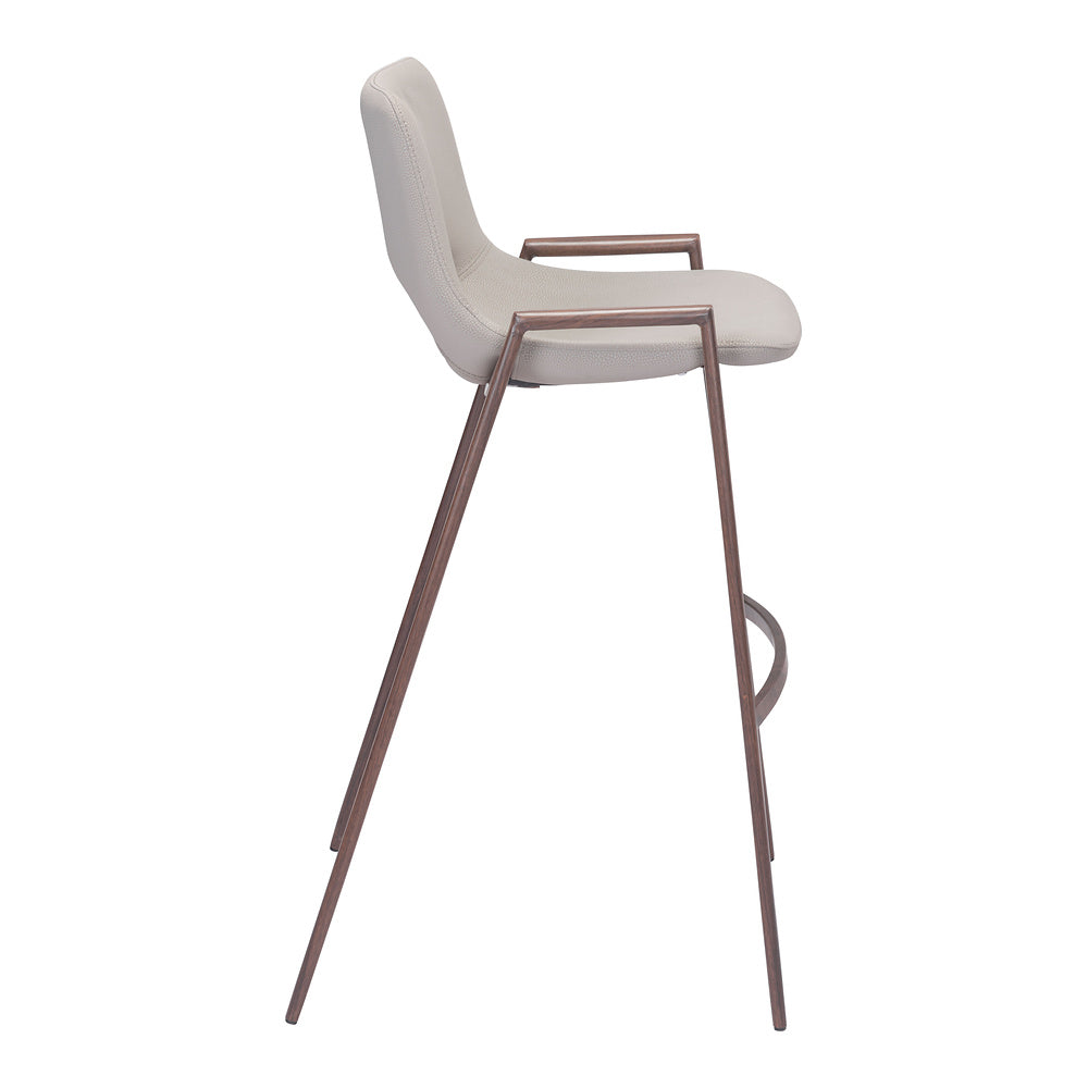 Banco Alto para Comedor de Empresa - ZUO DESI 53x55 101699 - Varios Colores - Asiento y Respaldo Tapizados en Piel Sintética