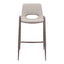 Banco Alto para Comedor de Empresa - ZUO DESI 53x55 101699 - Varios Colores - Asiento y Respaldo Tapizados en Piel Sintética