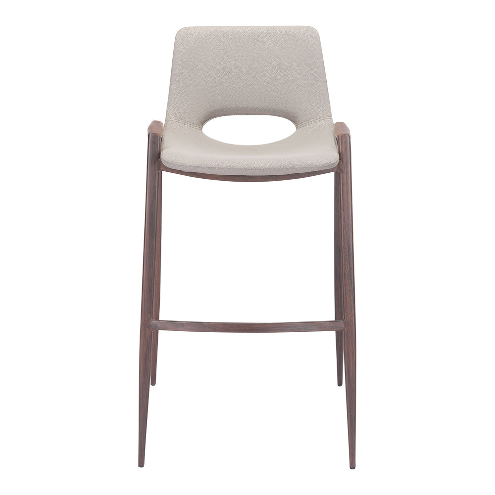 Banco Alto para Comedor de Empresa - ZUO DESI 53x55 101699 - Varios Colores - Asiento y Respaldo Tapizados en Piel Sintética