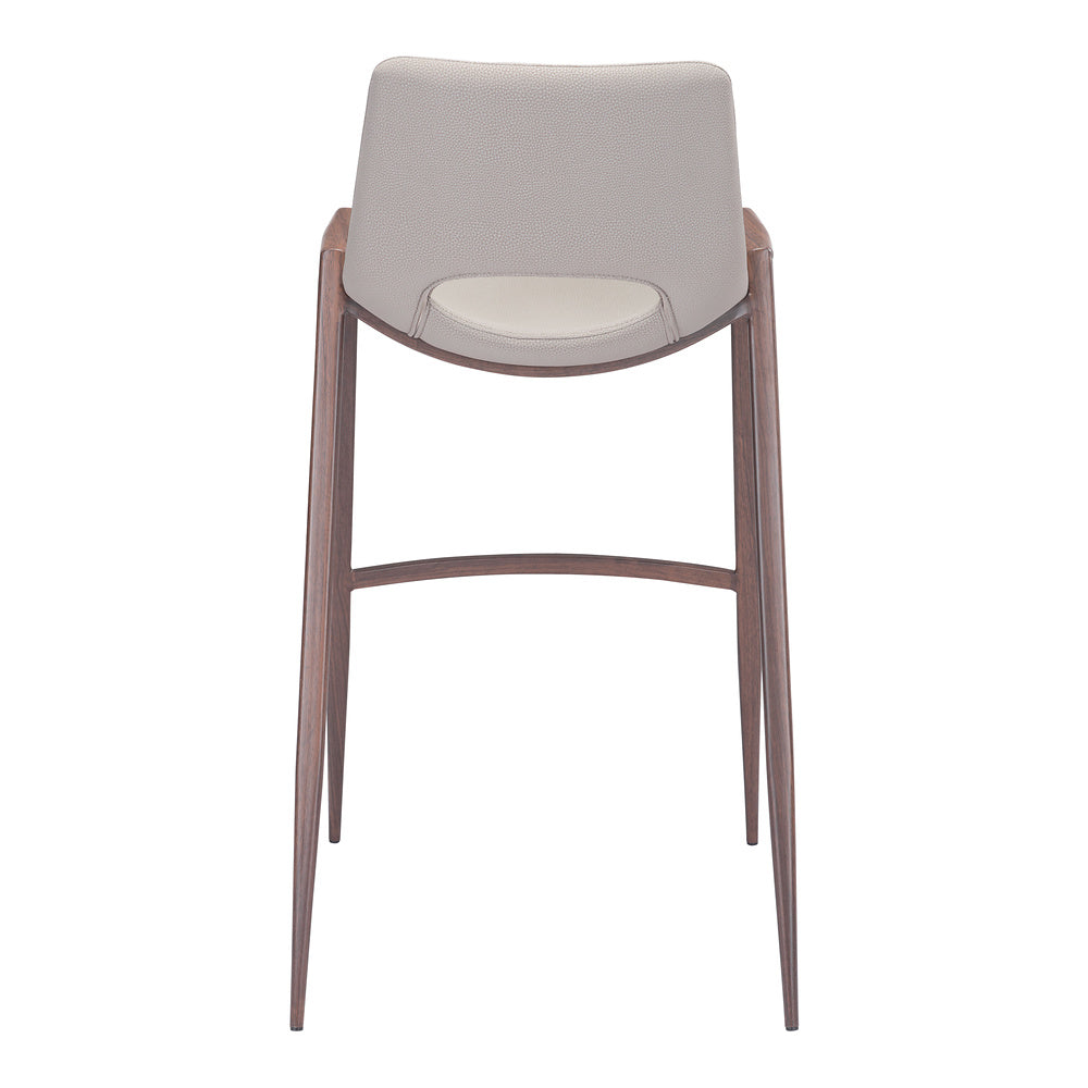 Banco Alto para Comedor de Empresa - ZUO DESI 53x55 101699 - Varios Colores - Asiento y Respaldo Tapizados en Piel Sintética