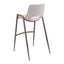 Banco Alto para Comedor de Empresa - ZUO DESI 53x55 101699 - Varios Colores - Asiento y Respaldo Tapizados en Piel Sintética