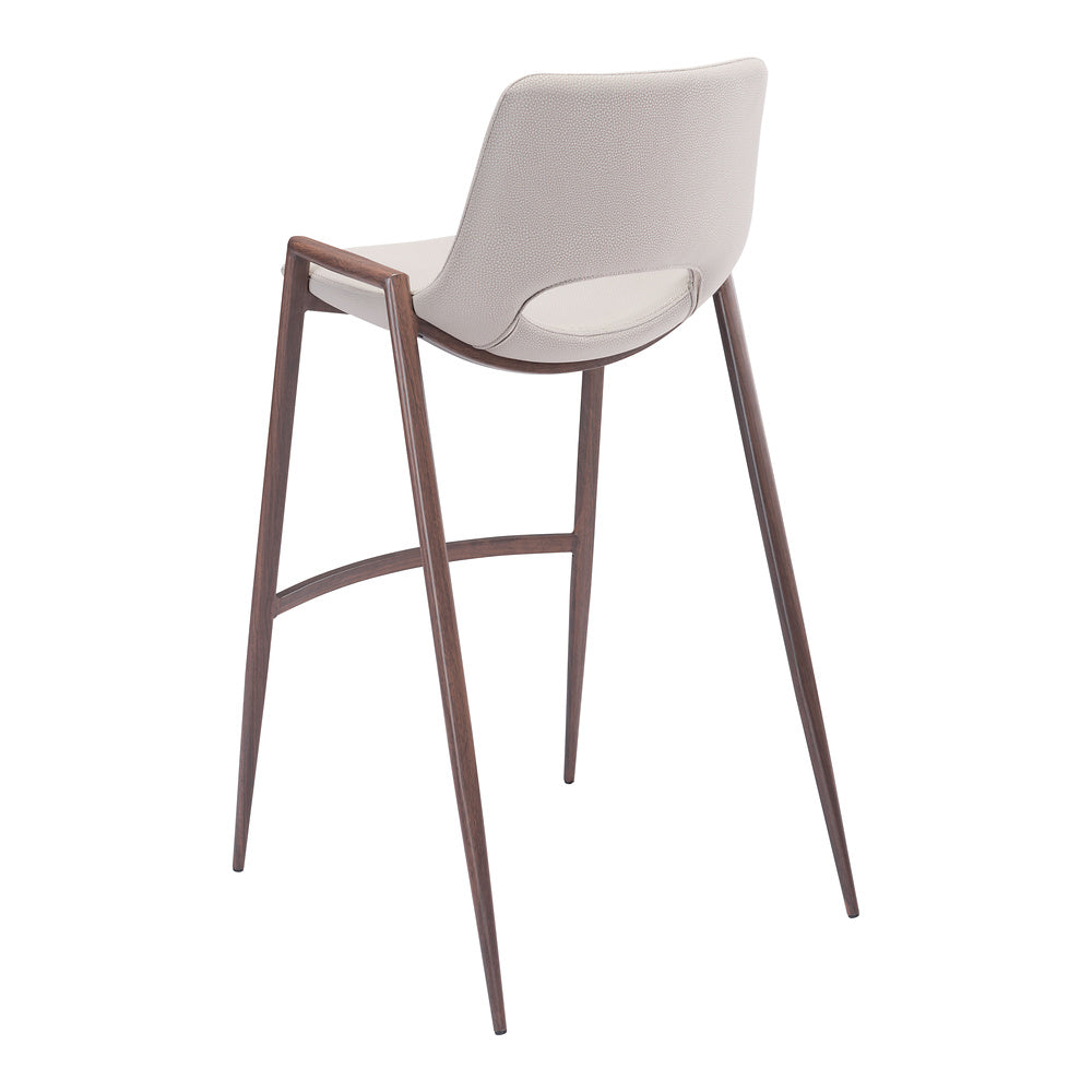 Banco Alto para Comedor de Empresa - ZUO DESI 53x55 101699 - Varios Colores - Asiento y Respaldo Tapizados en Piel Sintética