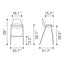 Banco Alto para Comedor de Empresa - ZUO DESI 53x55 101699 - Varios Colores - Asiento y Respaldo Tapizados en Piel Sintética