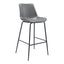 Banco Alto para Cafetería - ZUO BYRON - Gris - Asiento y Respaldo Tapizados en Piel Sintética