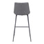 Banco Alto para Cafetería - ZUO BYRON - Gris - Asiento y Respaldo Tapizados en Piel Sintética