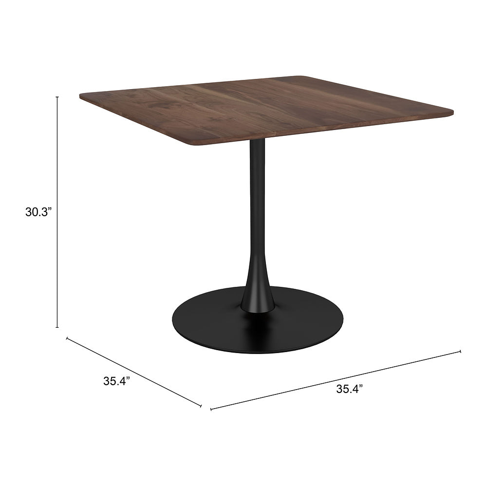 Mesa de Comedor para Salón de Eventos - ZUO MOLLY - Café - Cubierta de MDF Símil Madera y Estructura de Acero con Recubrimiento en Polvo