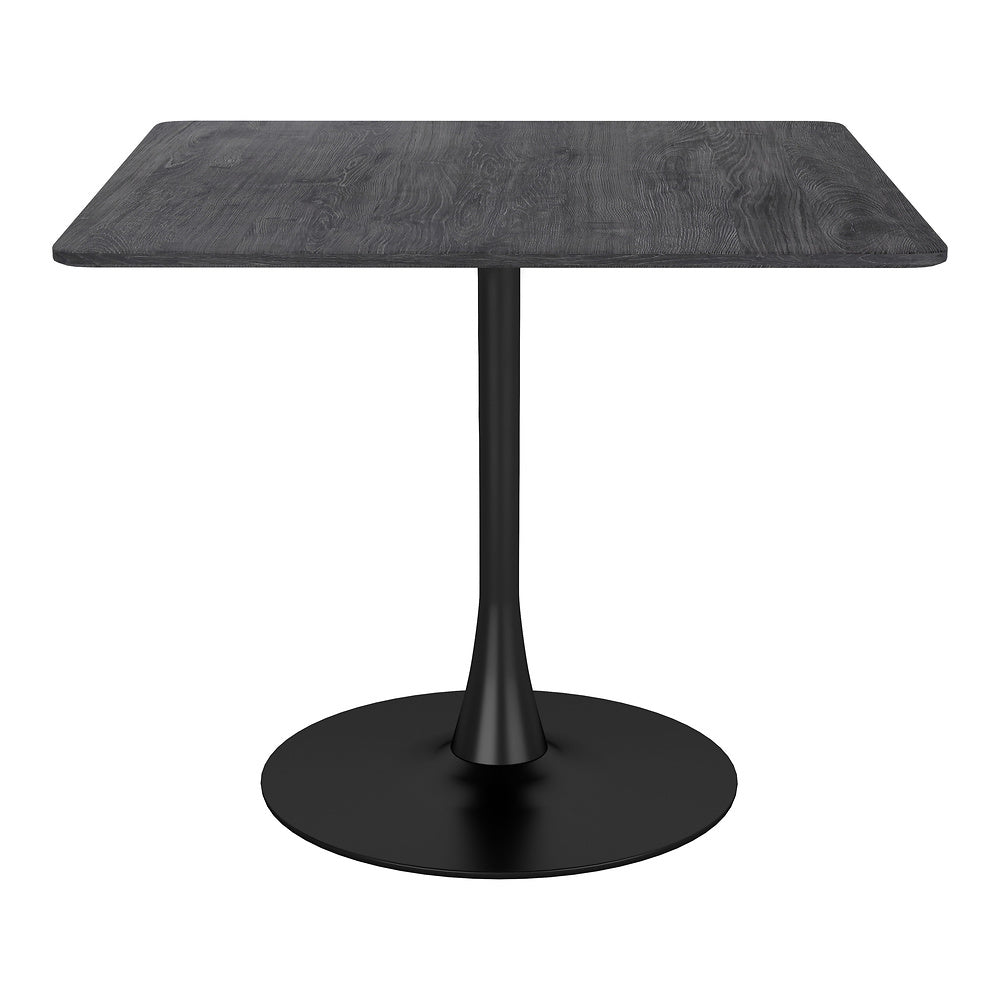 Mesa de Comedor para Salón de Eventos - ZUO MOLLY - Negro - Cubierta de MDF Símil Madera y Estructura de Acero con Recubrimiento en Polvo