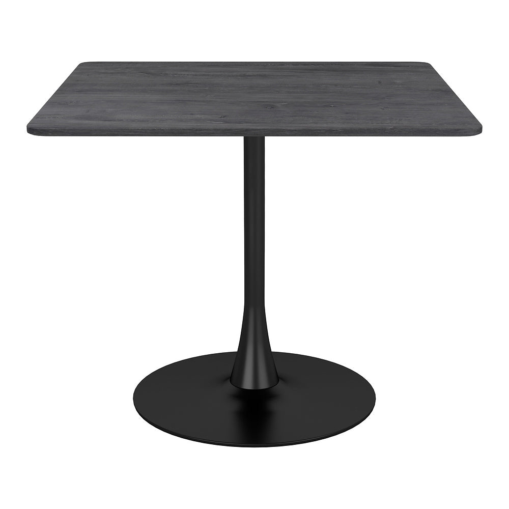 Mesa de Comedor para Salón de Eventos - ZUO MOLLY - Negro - Cubierta de MDF Símil Madera y Estructura de Acero con Recubrimiento en Polvo