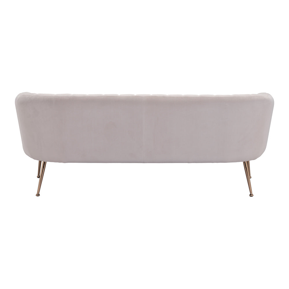 Sofá para Consultorio 3 Plazas - ZUO DECO - Beige - Asiento y Respaldo Tapizados en Tela Tipo Terciopelo
