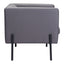 Sillón Ocasional para Boutique - ZUO JESS - Gris - Asiento y Respaldo Tapizados en Piel Sintética