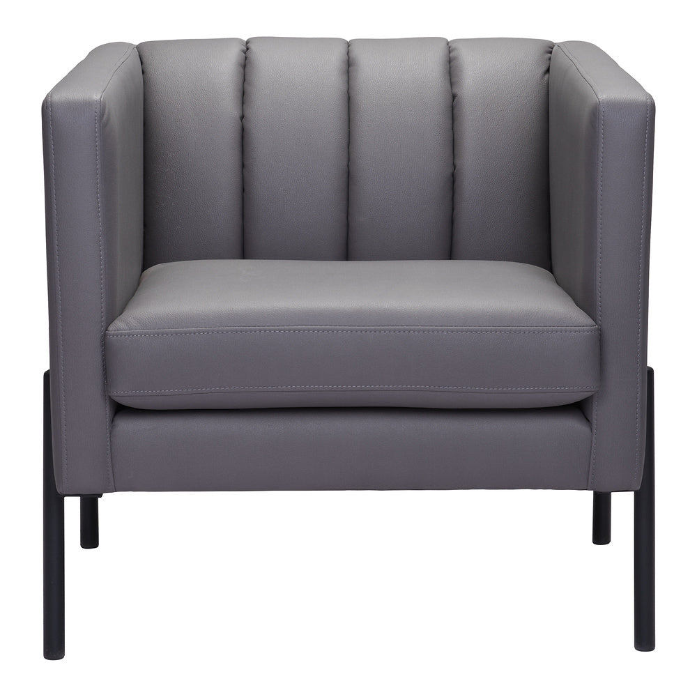 Sillón Ocasional para Boutique - ZUO JESS - Gris - Asiento y Respaldo Tapizados en Piel Sintética
