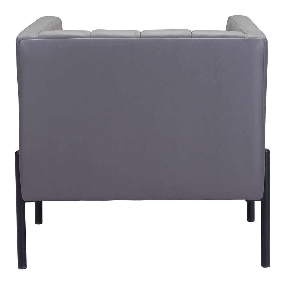 Sillón Ocasional para Boutique - ZUO JESS - Gris - Asiento y Respaldo Tapizados en Piel Sintética