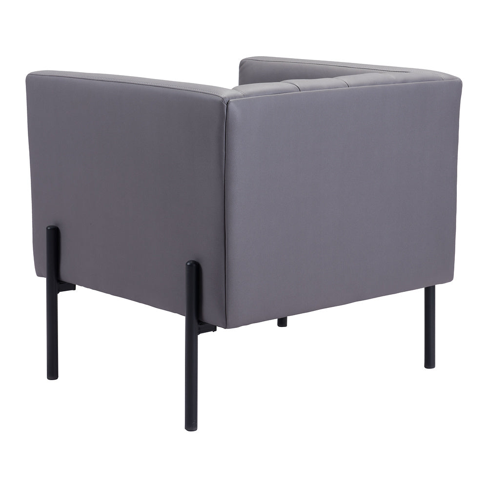Sillón Ocasional para Boutique - ZUO JESS - Gris - Asiento y Respaldo Tapizados en Piel Sintética