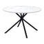 Mesa de Comedor para Restaurante - ZUO AMIENS - Blanco - Cubierta de MDF Símil Mármol y Estructura de Acero con Recubrimiento en Polvo