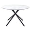 Mesa de Comedor para Restaurante - ZUO AMIENS - Blanco - Cubierta de MDF Símil Mármol y Estructura de Acero con Recubrimiento en Polvo