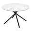 Mesa de Comedor para Restaurante - ZUO AMIENS - Blanco - Cubierta de MDF Símil Mármol y Estructura de Acero con Recubrimiento en Polvo