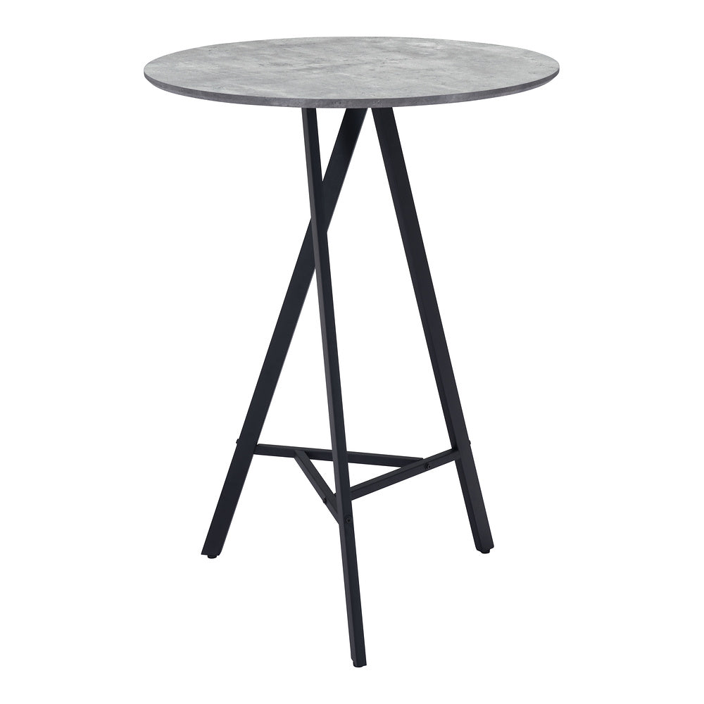 Mesa Alta para Comedor de Empresa - ZUO METZ - Gris - Cubierta de MDF Símil Concreto y Estructura de Acero con Recubrimiento en Polvo