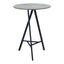 Mesa Alta para Comedor de Empresa - ZUO METZ - Gris - Cubierta de MDF Símil Concreto y Estructura de Acero con Recubrimiento en Polvo