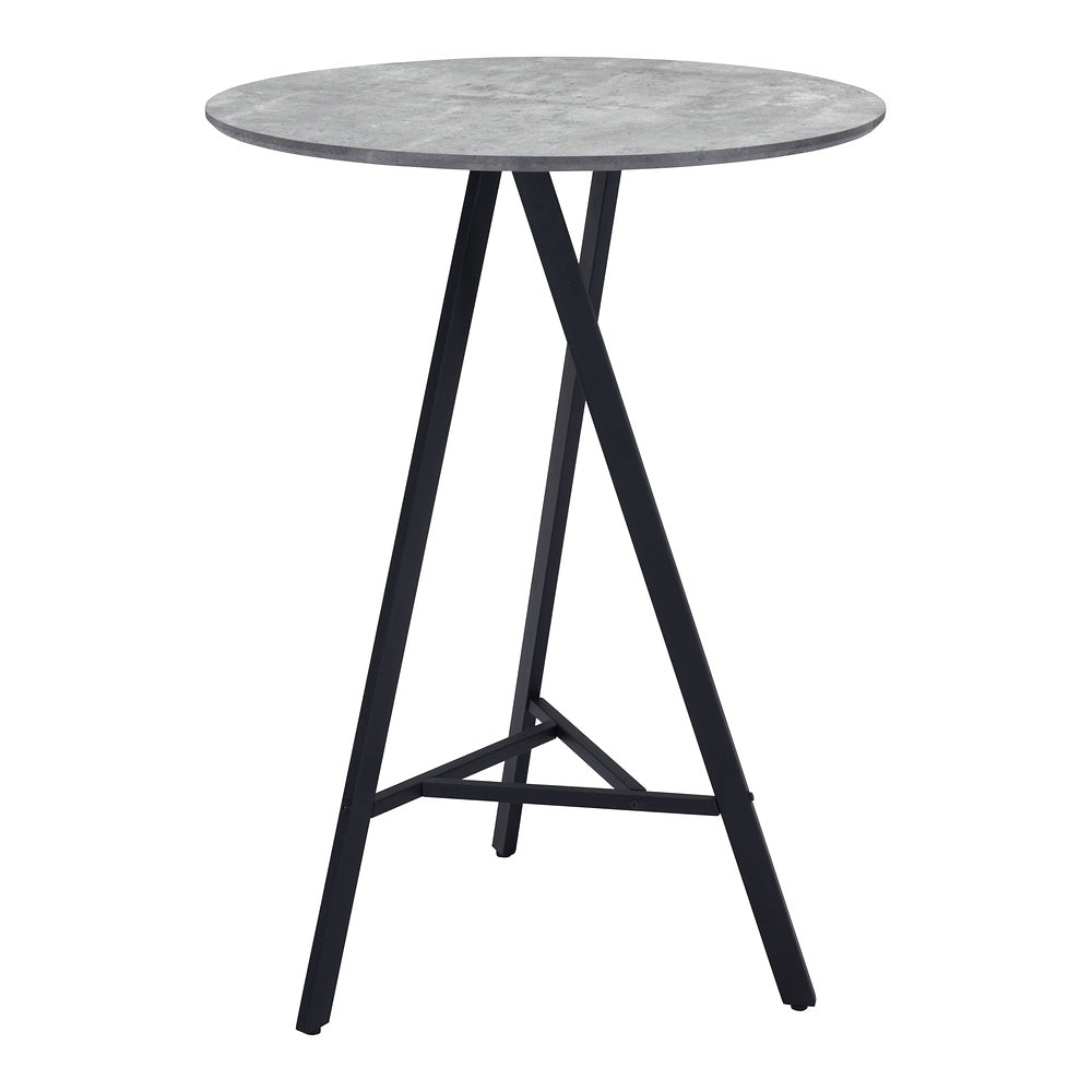 Mesa Alta para Comedor de Empresa - ZUO METZ - Gris - Cubierta de MDF Símil Concreto y Estructura de Acero con Recubrimiento en Polvo