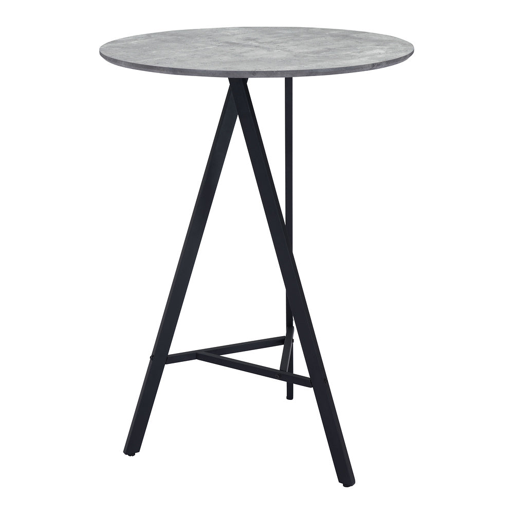Mesa Alta para Comedor de Empresa - ZUO METZ - Gris - Cubierta de MDF Símil Concreto y Estructura de Acero con Recubrimiento en Polvo