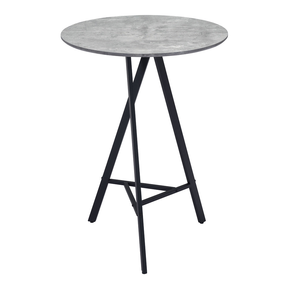 Mesa Alta para Comedor de Empresa - ZUO METZ - Gris - Cubierta de MDF Símil Concreto y Estructura de Acero con Recubrimiento en Polvo