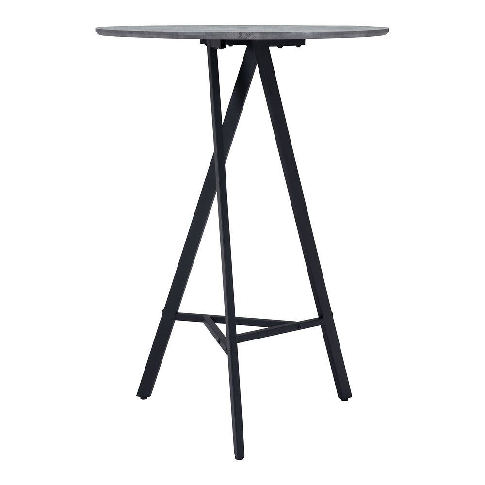 Mesa Alta para Comedor de Empresa - ZUO METZ - Gris - Cubierta de MDF Símil Concreto y Estructura de Acero con Recubrimiento en Polvo