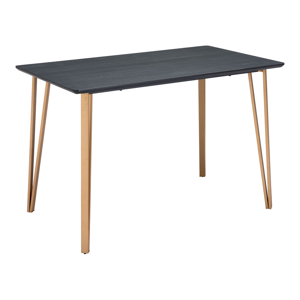 Mesa Mostrador para Bistró - ZUO DEUS - Negro - Cubierta de MDF Símil Madera y Estructura de Acero Pintado