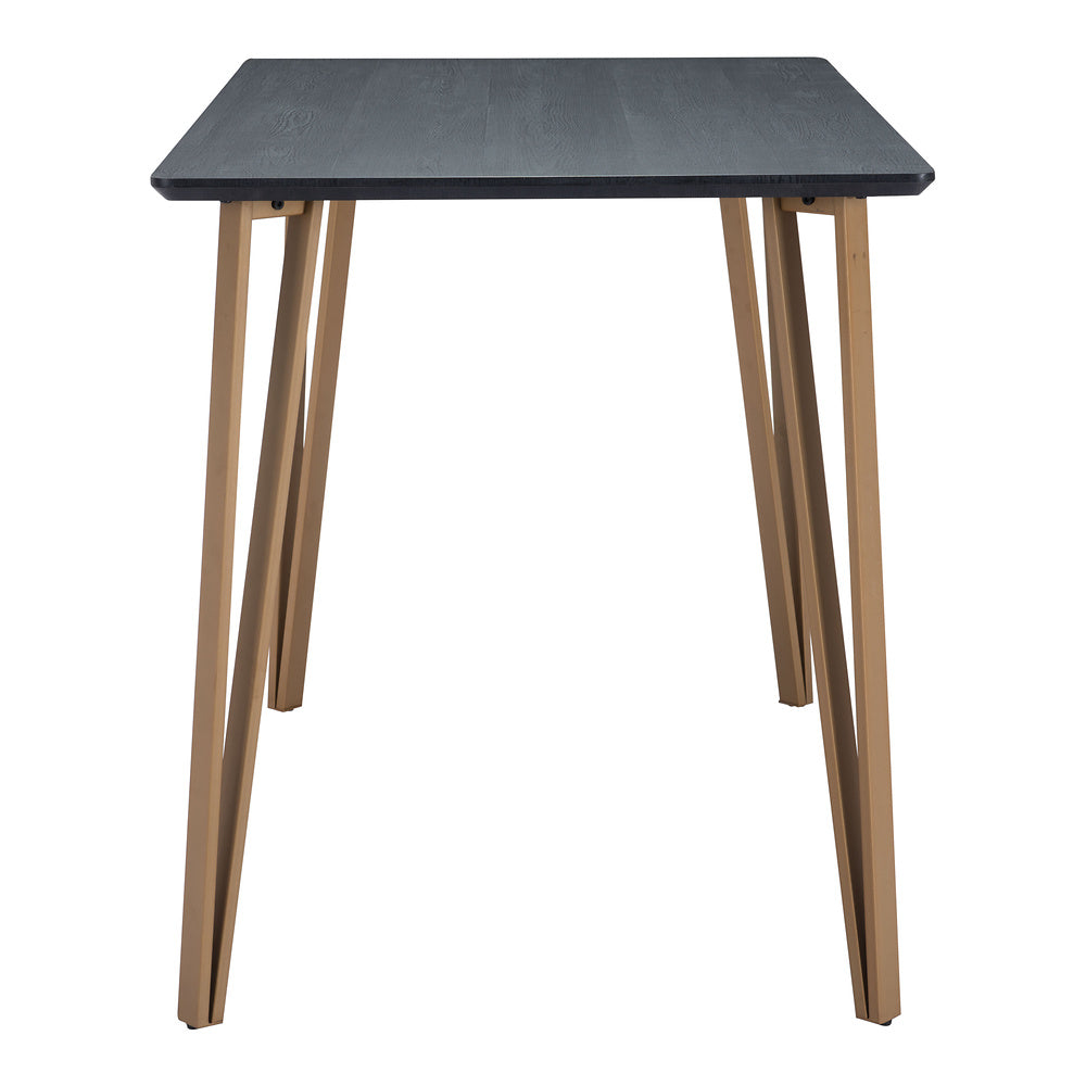 Mesa Mostrador para Bistró - ZUO DEUS - Negro - Cubierta de MDF Símil Madera y Estructura de Acero Pintado